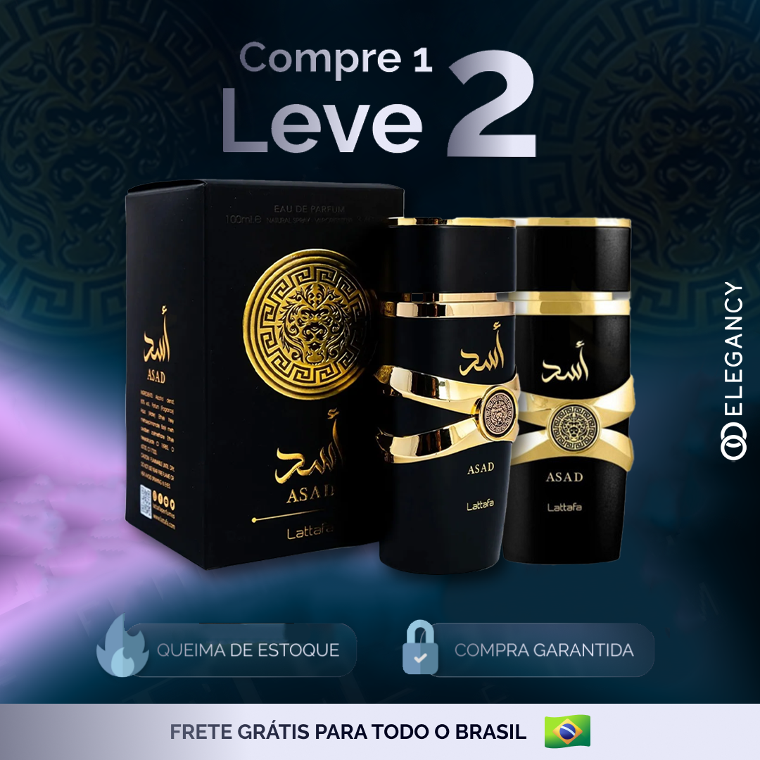 Kit Perfume Árabe - Lattafa ASAD (100ml) - [NOVEMBRO BLACK]