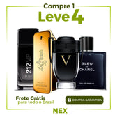 Kit 4 Perfumes Masculinos Importados (100ml cada um) - 1 million | 212 black | Invictus V| Bleu de Chanel